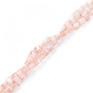 Top Facett Glasschliffperlen Würfel 2x2mm Pink blush-pearl shine coating